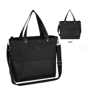 Black Traveler Tote Bag – Feeding America Promo Luxury Laptop Travel Bag w/Strap